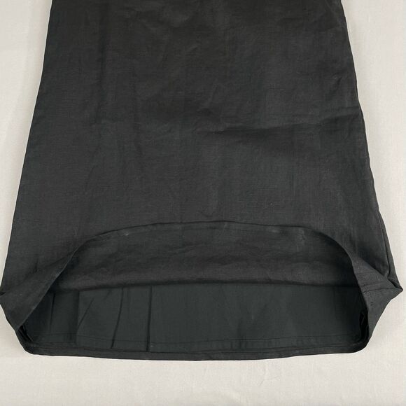 J Jill Linen Midi Shirt Women's Petite Med Black Lined Zip Close Dark Academia - Picture 4 of 10